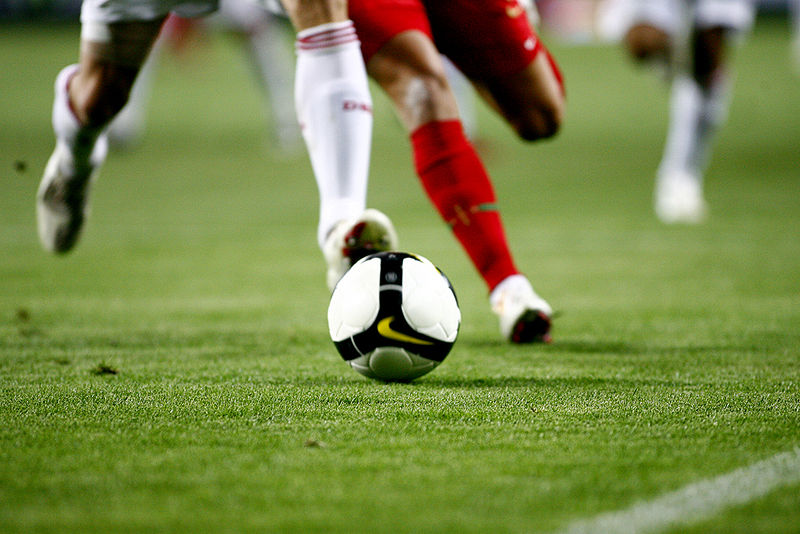 Feet playing football
